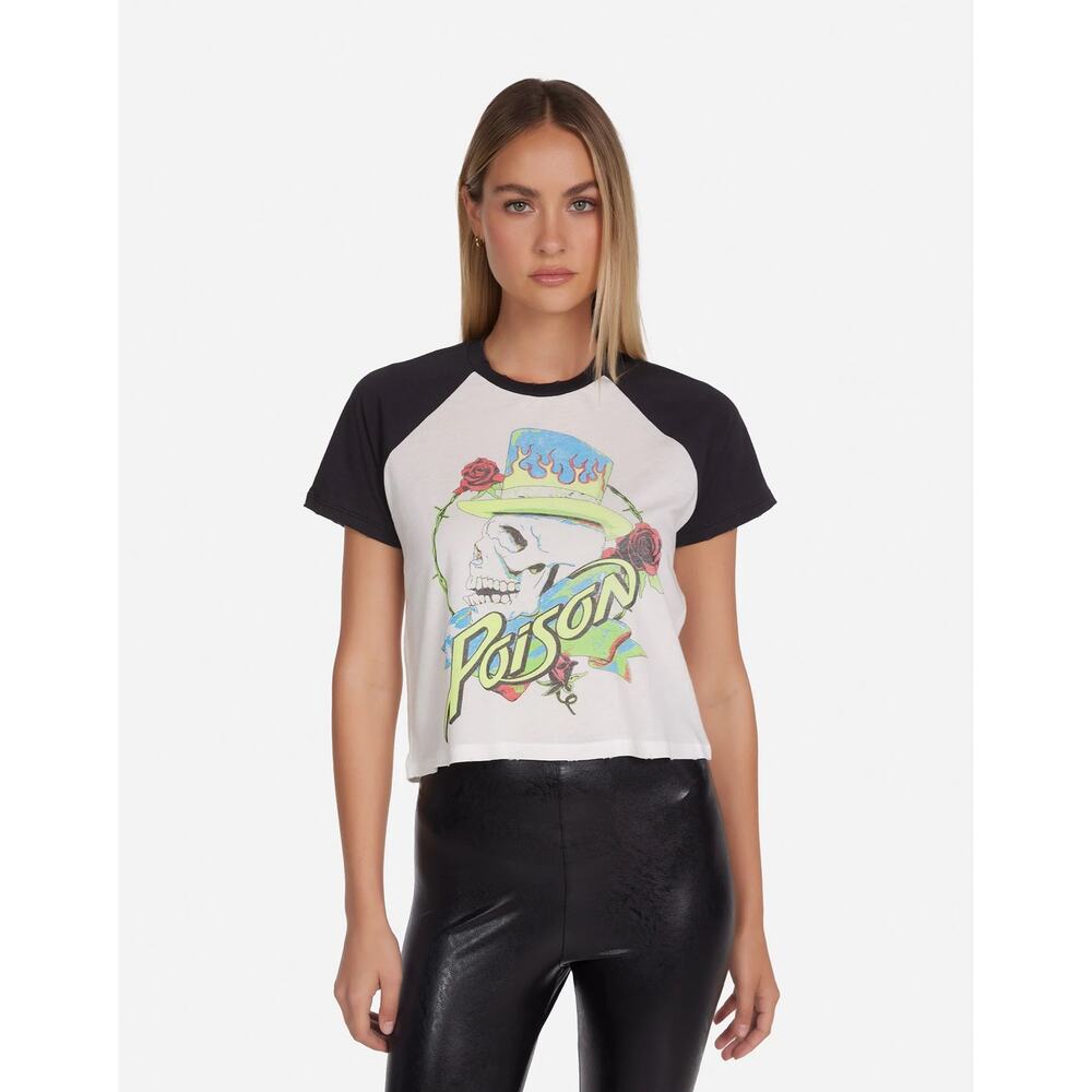 Lauren Moshi TULA NEON POISON SKULL Tshirt size S